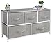 Sorbus Dresser with 5 Drawers - Storage Chest Organizer Unit with Steel Frame, Wood Top, Easy Pull Fabric Bins - Long Wide TV Stand for Bedroom Furniture, Hallway, Closet & Office Organization