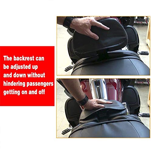 Adjustable Motorcycle Rider Backrest Sissy Bars for Harley Touring Road King Street Glide Ultra CVO FLHR FLHX FLTRX 2009-2019 (Chrome) - Thumbnail 4