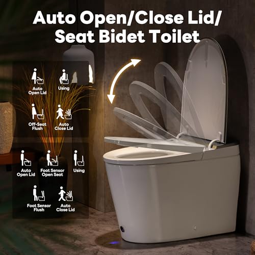 Casta Diva Smart Toilet with Bidet Built in, Auto Open/Close Lid,1000g MaP Flush, Heated Seat & Foam Dispenser, Foot Sensor Auto Flush, Blackout Flush, Bidet Toilet with Tank Built in (CD-K030PRO)