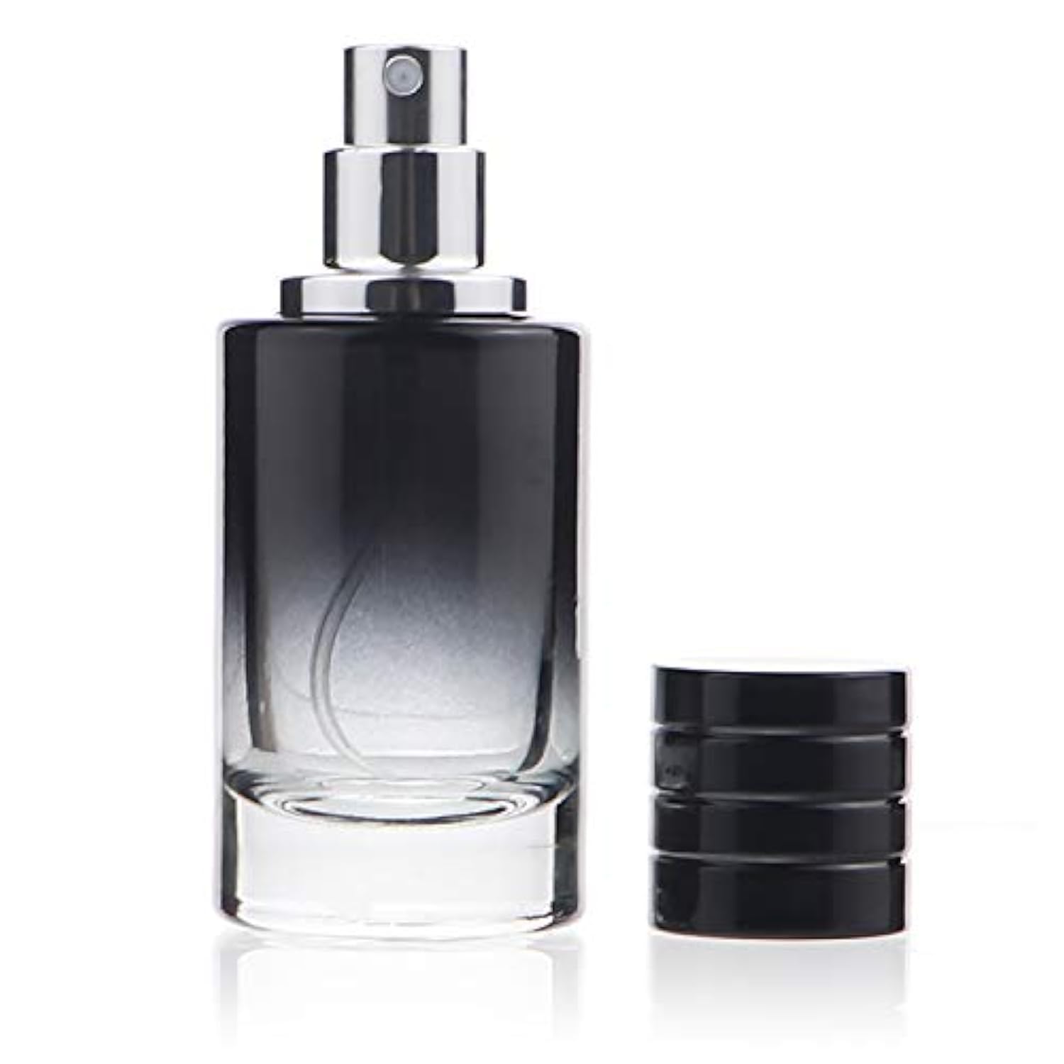 Zénitude Glassworks 30ml Glass Perfume Bottle Gradient Empty Cylindrical Bottle with Fine Mist Atomiser (Black)
