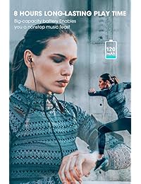 Dudios Auriculares Bluetooth correa de Cuello, Apt X Deep Bass Bluetooth Auriculares IPX5 Impermeable Magnético Wireless Auriculares (CVC6.0 Cancelación de Ruido, 16 horas de reproducción)