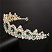 SNOWH Wedding Crowns for Bride - Gorgeous Birthday Crown Rhinestone Princess Tiara Headband Bridal Hair Jewelry for Wedding Birthday Halloween Prom Emerald