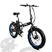 ECOTRIC 20″ New Fat Tire Folding Electric Bike Beach Snow Bicycle ebike 500W Electric Moped Electric Mountain Bicycles … (Black and Blue)thumb 3