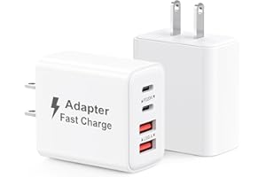 MATESTAR USB C Charger Block 40W, 2Pack 4-Port Type C Fast Charging Blocks PD USBC Plug Adapter + QC USB Wall Charger Cube Multiport Brick Compatible with iPhone 16 15 14 13 12 11 Pro Max XS, Samsung