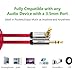 UGREEN 3.5mm Audio Cable, Stereo Aux Jack to Jack Cable 90 Degree Right Angle Auxiliary Cord Compatible for Beats, iPhone, iPod, iPad, Tablets, Speakers, 24K Gold Plated Male to Male Red (10FT)