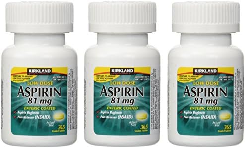 Kirkland Low Dose Aspirin 81 Milligram 365 Enteric Coated Tablets, 3 Pack