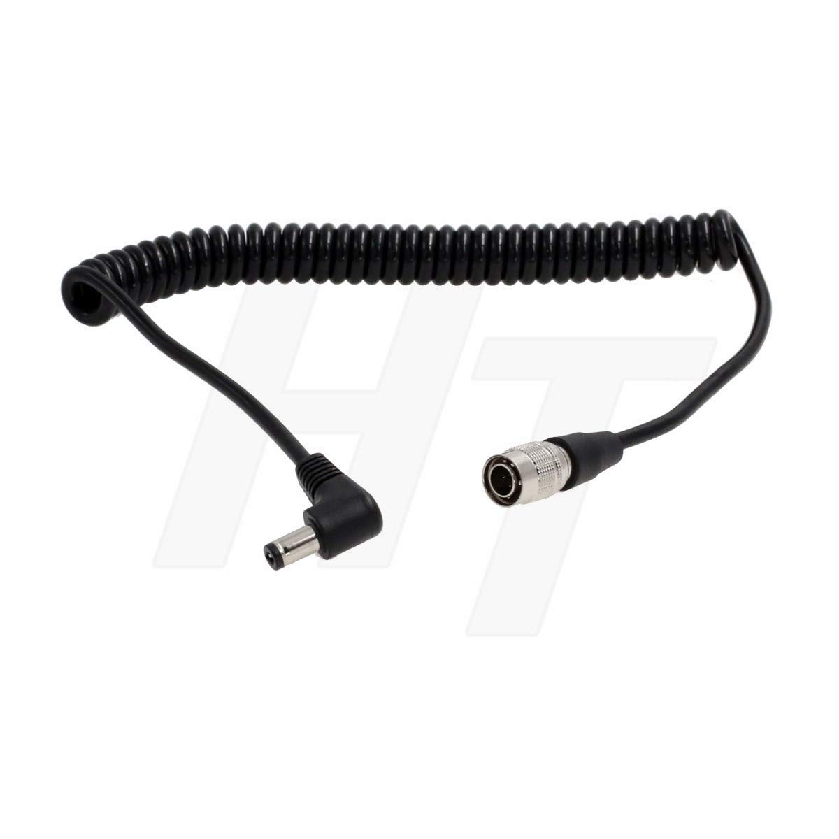 Zaxcom ZOOM F4 F8 Recorder Coiled Power Cable Right Angle DC Barrel Hirose 4 Pin for Sound Devices 664