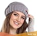 Brook + Bay Slouchy Beanie, Women's Winter Hats, Beanie Slouch Hats for Cold Weather, Oversized Beanie Knitted Hats for Women Gray