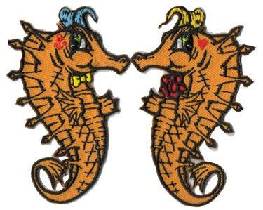 Reed Artist Novelty Patch Set - Mr & Mrs Searhorse Sea Ocean Applique