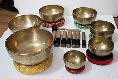 Chakra Healing Tibetan Singing Bowl Set of 7 Hand Hammered Himalayan Meditation Bowls From Nepal