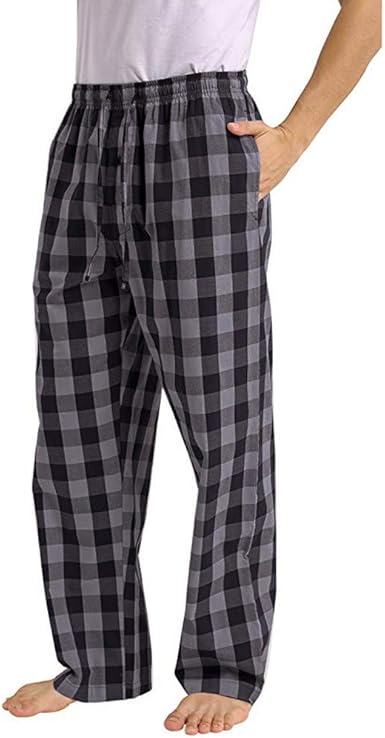 drawstring waist plaid trousers