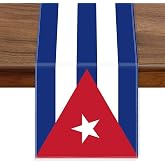 Cuba Velvet Table Runner,Cuban Flag Table Cloth Decoration,Soft Texture Tablecloth for Home Party Decor 12&times;72inch