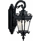 Kichler Tournai 18" 1 Light Outdoor Wall Light with Clear Seeded Glass in Textured Black