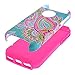 iPhone 5C Case,iphone5C Case,Kmall(TM) for iPhone 5C 2in1 High Impact Hybrid Dual Layer Case Heavy Duty Case Full-body Matte Rugged Armor Cover Case with Totem Tribe Floral Pattern (Hot Pink)