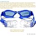 Sbeedo UV Protection Mirror Coated Lenses Swimming Goggles with Siamese Ear Plugs, Blue