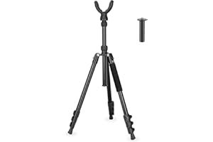 Koolehaoda Shooting Tripod Shooting Rests,Shooting Sticks for Hunting with 360° U Yoke Rest, Height Adjustable 7"- 69" Alumin