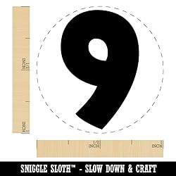 Fun Bold Font Letters and Numbers Rubber Stamp for