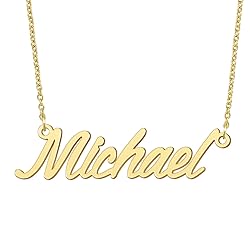BYBWBL Michael Name Pendant Necklace 18k Gold