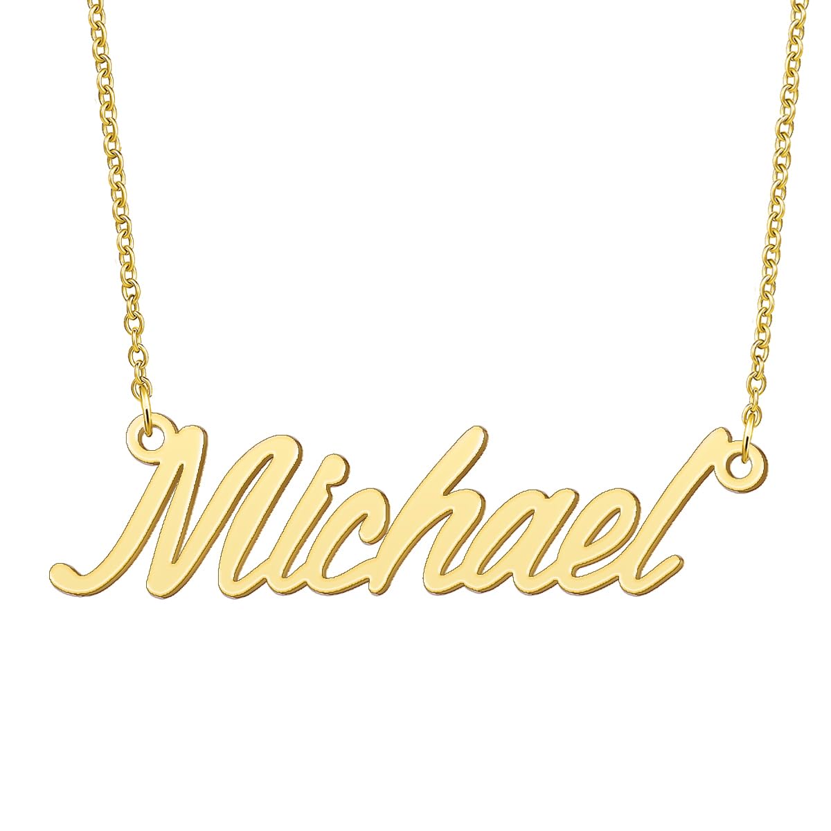 BYBWBL Michael Name Pendant Necklace 18k Gold