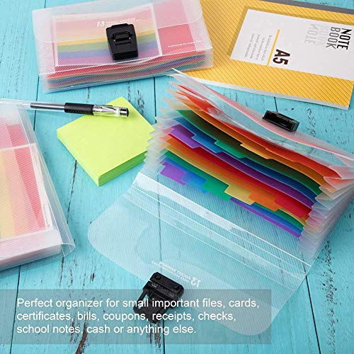 4 Pack Small Accordion File Organizer with 13 Pocket, Coupon Organizer