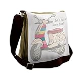 Lunarable Motorcycle Messenger Bag, Scooter