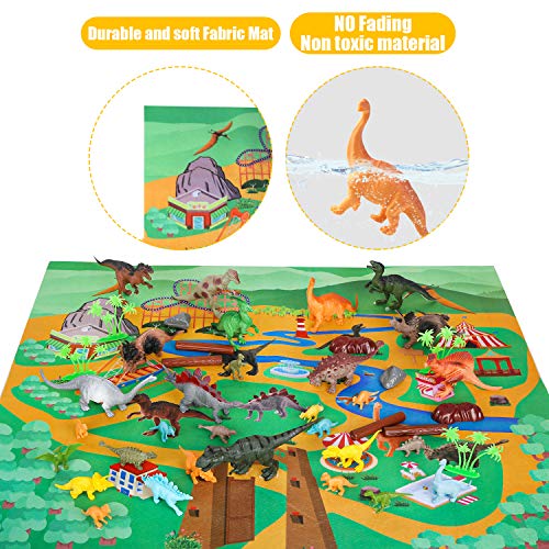 Dinosaurier Spielzeug Set, Realistische Dinosaurier Figur mit Pflanze Karte Schachtel Party Dekoration Modell Geschenke… – Bild 4