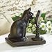 Young's Inc. Cat Figurine - Cute Cat Statue - Whimsical Cat Decor for Cat Lovers - Cat Collectibles and Meditation Decor - Cat with Mirror - 4'' L X 2'' W X 4'' H