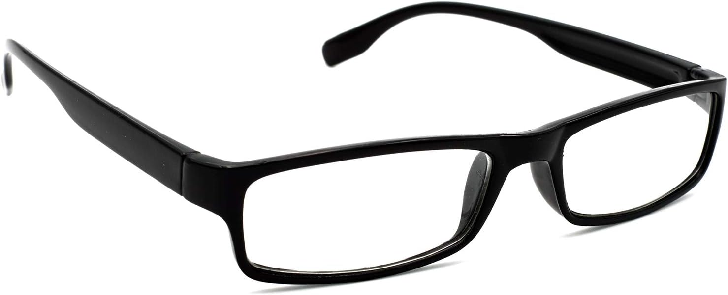 HRINKAR Rectangle Full Rim Portable Reading Glasses For Men And Women (Black Frame, 2.00, Near Vision)