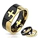 STR-0159 Stainless Steel Two Tone Cross Puzzle Ring (13)