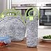 Nordic By Nature Neoprene Lunch Bag For Women, Men & Extra Thick Insulated Neoprene Lunch Tote With Water Bottle Sleeve, Durable Reusable Machine Washable, Gray/Neon