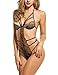 Avidlove Sexy Teddy Lingerie for Women One Piece Halter Lace Babydoll Bodysuit Gold L