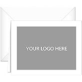 Personalized Logo Cards / 100 Custom Design Business Thank You Trademark Note Cards With White Envelopes / 4 1/4" x 5 1/2" Bulk DIY Full Color Monogram Business Greeting Cards / Made In The USA