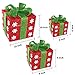 Lighted Christmas Gift Box Set Decor - Set of 3 Christmas Lighted Red Green Gift Box Christmas Decorations Yard/Home Décor Small / Medium / Large