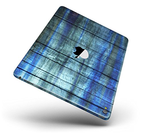 Wood Pattern Design Skinz Premium Full-Body Cover Wrap Decal Skin Kit for the Apple iPad Air 2 (A1566/A1567) - Blue and Green Tye-Dyed Wood - Thumbnail 5