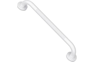 Anti-Slip White Grab Bar 20 Inch, iMomwee Bathroom Safety Bar w/Knurled Grip, Stainless Steel Balance Support Handrail, Textured Shower Handle for Elderly Seniors Handicap Disabled