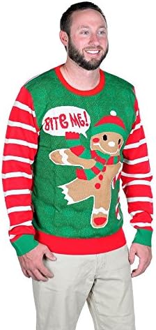 RWB Unisex Bite Me Ugly Christmas Sweater Green