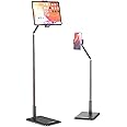 VIJIM Tablet Floor Stand Holder, Phone Stand for Recording, Adjustable Cell Phone & Tablet Holder for Floor, Compatible with iPad Pro Air Mini, Galaxy Tab, iPhone & 4.6-12.9 Inch Devices
