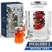 2 gallon glass drink dispenser and 2 mason jars and stainless steel spigot and fruit infuser beverage dispenser drink dispenser for parties drink dispenser with spigot