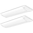 ANTLUX 2FT LED Linear Flush Mount Light, 20W/2400LM, 4000K Neutral White, 2 Foot Kitchen LED Ceiling Lighting Fixtures, 24 Inch Low-Profile Wraparound Puff Lights for Laundry Closet Garage, 2 Pack