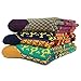 Fly-love Women's 3 Pairs Vintage Thick Cotton Crew Socks Colorful Warm Casual Winter Mid-calf Sock (colorful 1);One Size