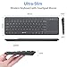 eSynic ESY004 2.4G Wireless Touch Keyboard USB Touchpad Media with Built-in Large Size Trackpad Mouse, Black