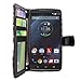 Motorola Droid Turbo / XT1254 Case - Cellularvilla Pu Leather Wallet Card Flip Open Pocket Case Cover Pouch for Motorola Droid Turbo / XT1254 (Black Pink Flower)
