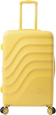 - Maleta Rígida Mediana, Modelo Bazy+, 43.5 x 69 x 26 cm, Capacidad 64 L, Expandible, Resistencia a Impactos, Ruedas 360º, Manija Telescópica, Correas Internas, Candado TSA, Color Super Lemon