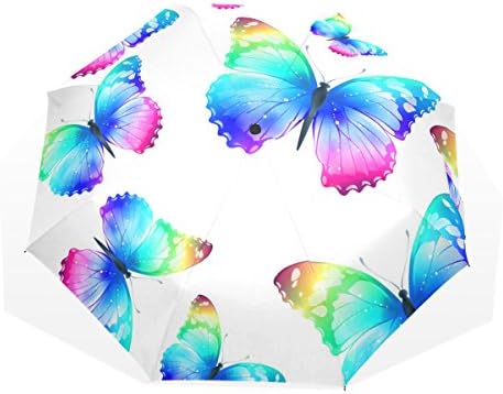 baihuishop Windproof Golf Umbrella, Compact for Travel by Easy Carrying Sports Rain Umbrella – Strong Frame Unbreakable Butterfly Pattern