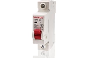 VOZINMOST AC Miniature Circuit Breaker 1A 230V/400V 1 Pole DIN Rail Mount Circuit Breaker DZ47-63 Circuit Breaker for Home Circuits