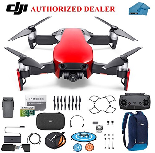 dji mavic air red aerial camera drone bundle