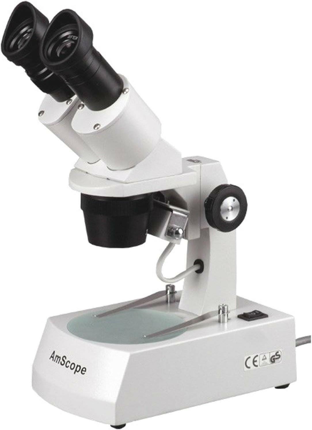 AmScope SE305R-AZ 10X-20X-30X-60X Binocular Stereo Microscope with Top and Bottom Lights