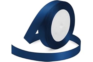 KMER LIFE Navy Blue Ribbon 5/8 Inches x 25 Yards, Navy Blue Satin Fabric Silk Ribbon for Gift Wrapping, Bows Making, Floral Bouquets, Wreaths, DIY Handicrafts, Sewing Projects, Baby Shower and Wedding Party