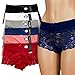 6pk Women's Cotton Spandex Hipster Boyshort Lace Trim Underwear Panties Sheer