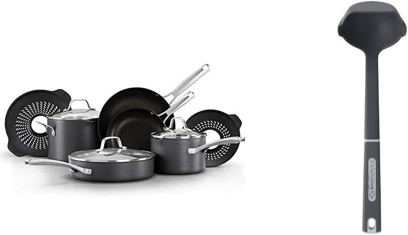 Calphalon Classic Pots and Pans Boil-Over Inserts, Nonstick Cooking Set & Nylon Ladle Utensil